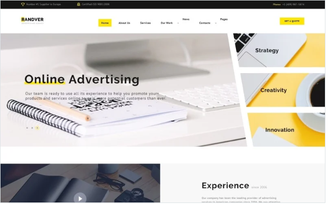 Randver - Advertising Ready-to-Use Website Template