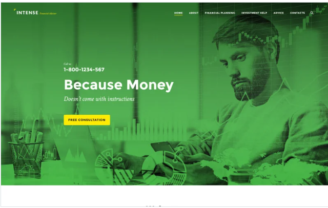 Intense Financial Advisor Website Template