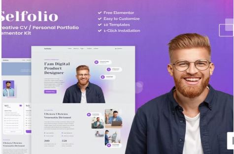 Selfolio - Creative CV Elementor Template Kit
