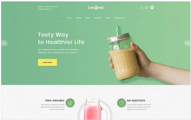 LiveDrink - Smoothie Shop Website Template