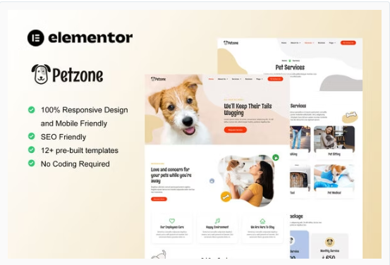 Product Image - PetZone – Pet Care Services Elementor Template Kit Product Image - PetZone – Pet Care Services Elementor Template Kit