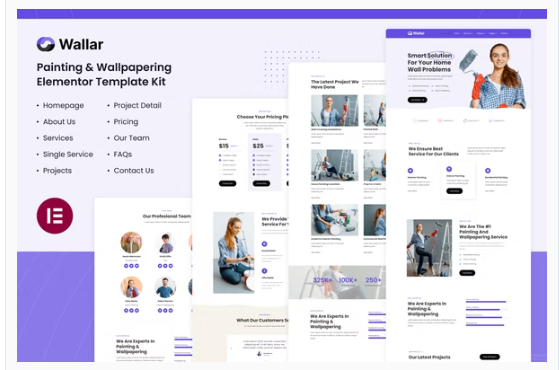 Wallar | Painting & Wallpapering Service Elementor Template Kit