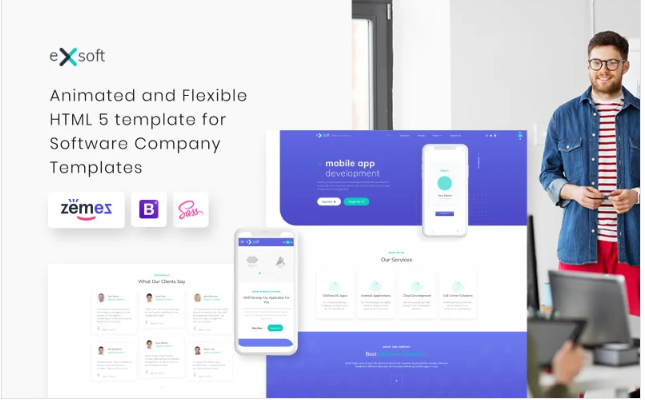 eXsoft - Software Company Responsive Website Template