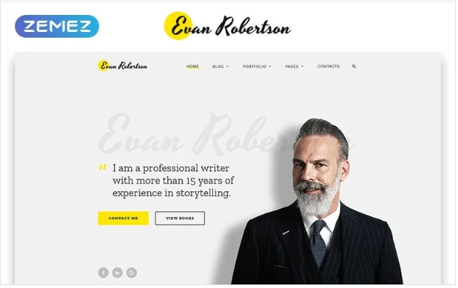 Evan Robertson - Personal Multipage Clean HTML Bootstrap Website Template