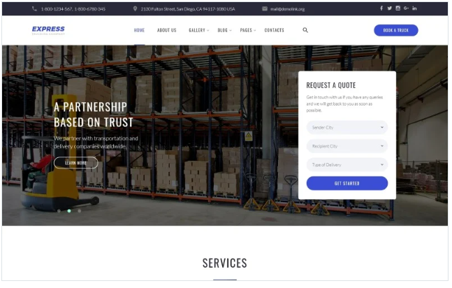 Express - Logistics And Transportation Multipage Website Template