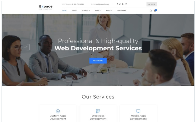 Expace - Web Development Multipage Clean HTML Website Template