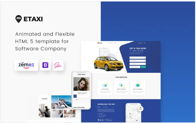 Etaxi - Taxi Company Responsive Website Template