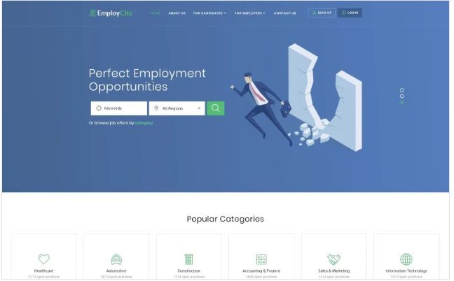 EmployCity - Job Portal Multipage HTML5 Website Template