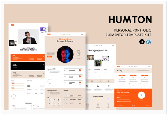 Humton - Personal Portfolio Elementor Template Kits