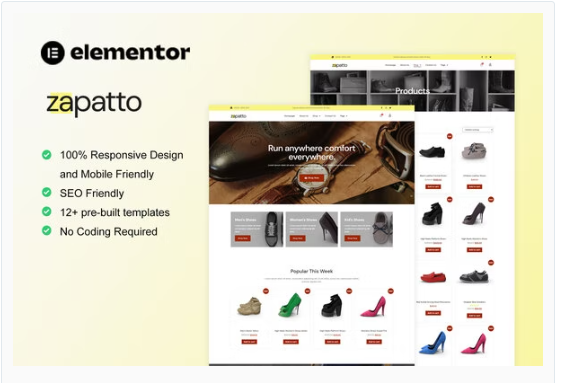 Product Image - Zapatto – Shoes Store WooCommerce Elementor Template Kit