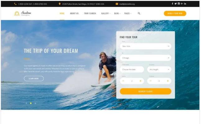 Sealine Travel Agency Multipage HTML Website Template