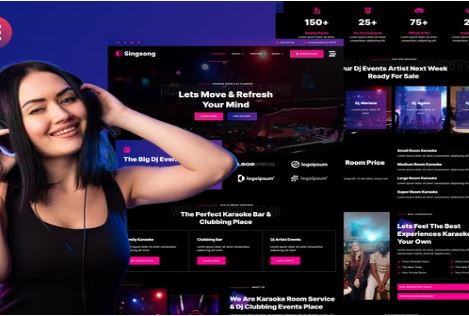 Singsong - Karaoke Rooms & Dj Clubbing Elementor Template Kit