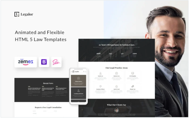 Legalor - Legal Firm for Lawyers and Attorneys Website Template