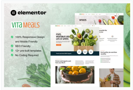 Product Image - Vitameals – Fruits & Vegetables Store Elementor Template Kit