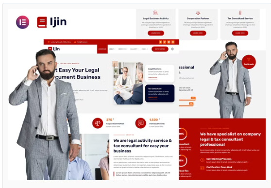 Product Image - Ijin – Legal Business & Tax Consultant Services Elementor Template Kit