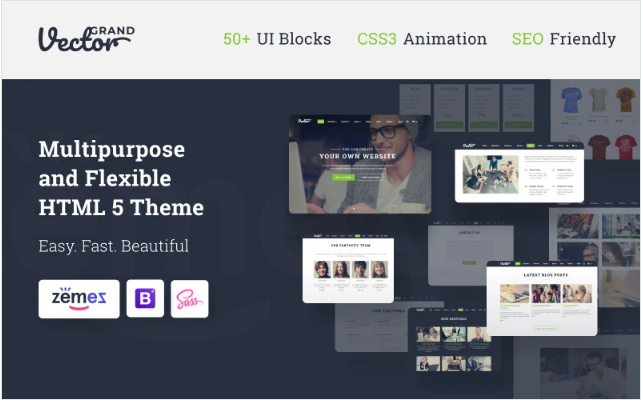 Grand Vector - Web Design Studio HTML5 Website Template