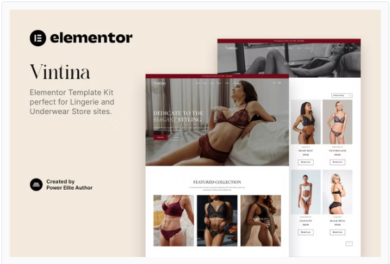 Product Image - Vintina – Lingerie & Underwear Store Elementor Template Kit Product Image - Vintina – Lingerie & Underwear Store Elementor Template Kit
