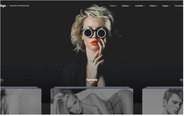 Indigo - Fashion Photographer Responsive Multipage Website Template