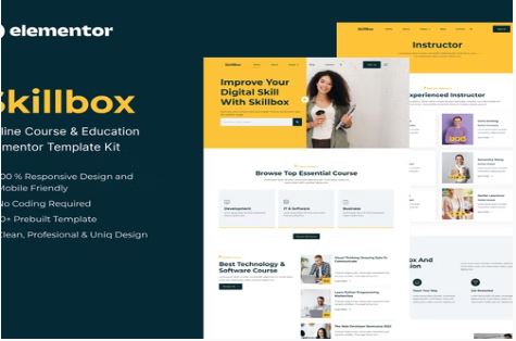 Product Image - Skillbox – Online Course & Education Elementor Template Kit