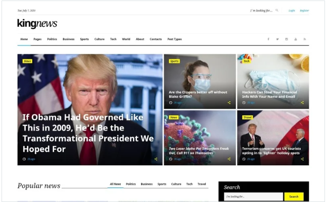 KingNews - News Portal Responsive Website Template