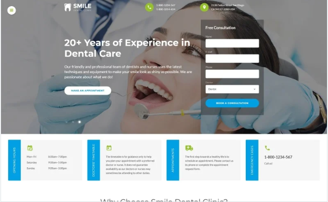 Smile - Dentistry Responsive Multipage HTML Website Template