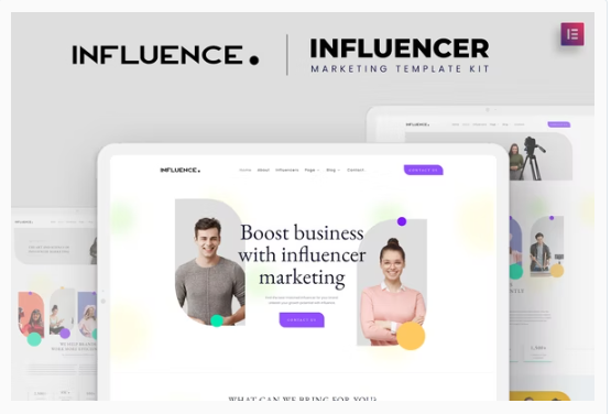 Product Image - Influence – Influencer Marketing Agency Elementor Template Kit
