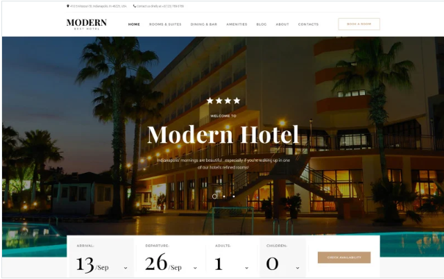 Modern - Hotel Woods Responsive Multipage Website Template
