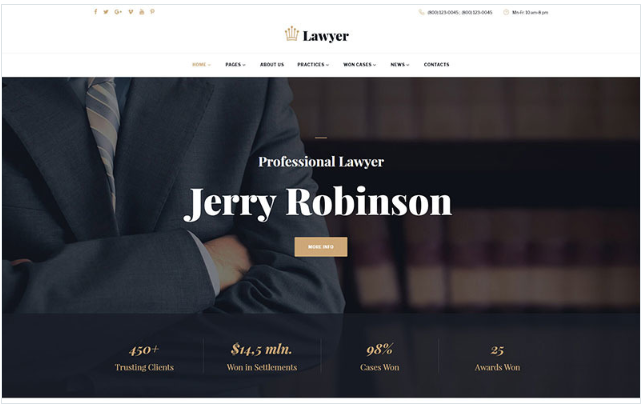 Lawyer & Attorney Multipage Website Template