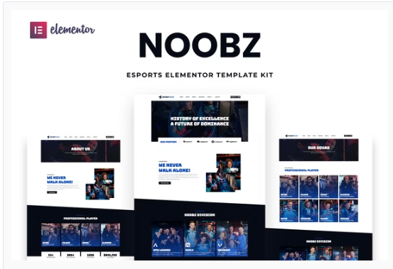 Noobz - E-sports Elementor Template Kit