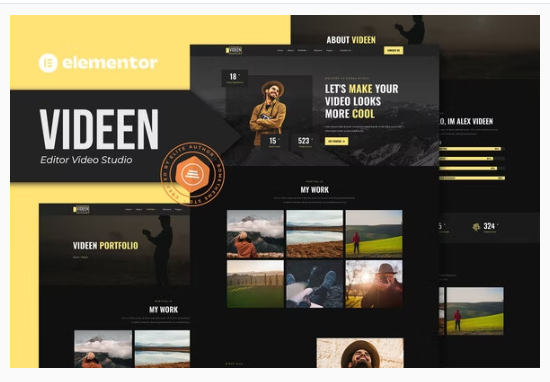 Videen - Video Editor Studio Elementor Template Kit