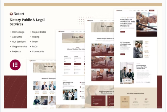 Notart | Notary Public & Legal Services Elementor Template Kit