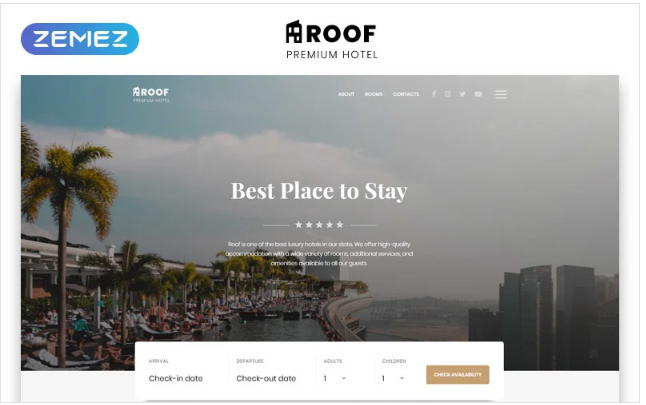 Roof - Hotel Multipage Clean Bootstrap HTML5 Website Template