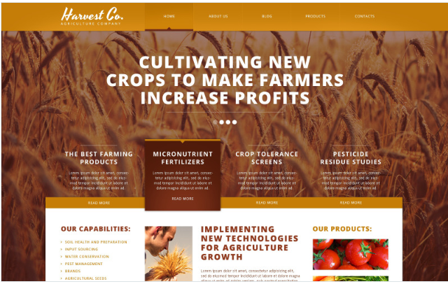 Agriculture Responsive Website Template