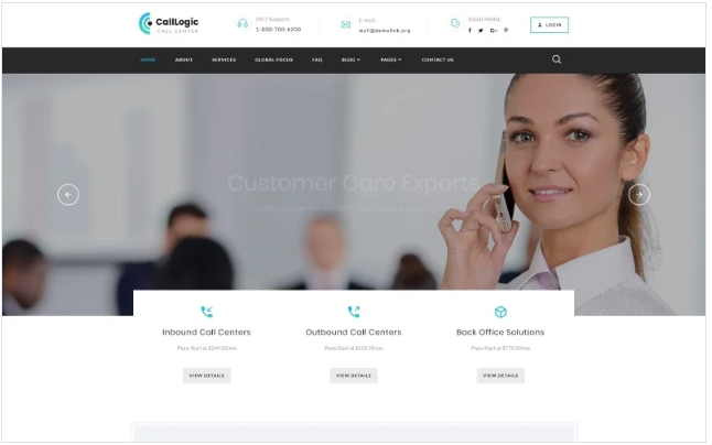 CallLogic - Call Center Multipage HTML5 Website Template