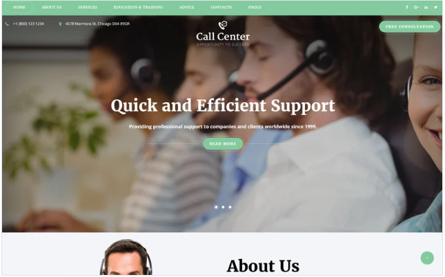 Call Center - Responsive Call Center Multipage HTML Website Template