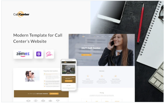 Call Center Multipage HTML5 Website Template