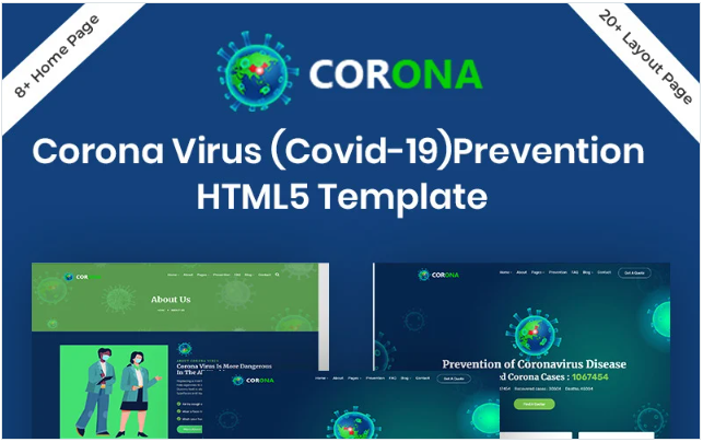 Corona (Covid-19) Prevention HTML5 Bootstrap Website Template