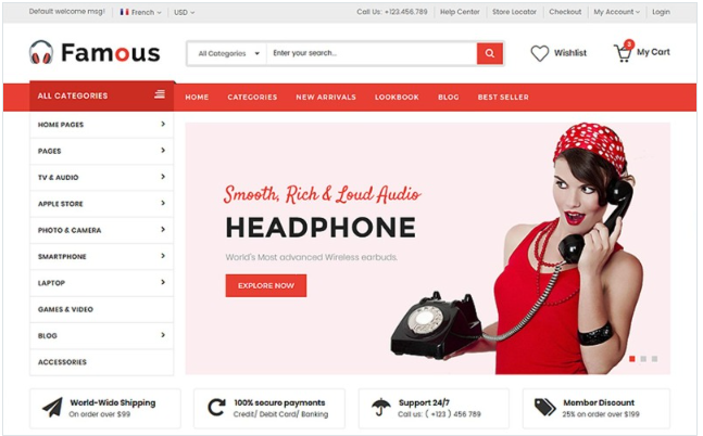 Famous - Electronics Store HTML5 Website template