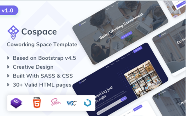 Cospace - Coworking & Rental Space Website Template