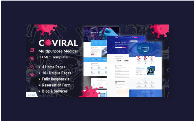 Coviral | Coronavirus & COVID-19 Prevention Website Template