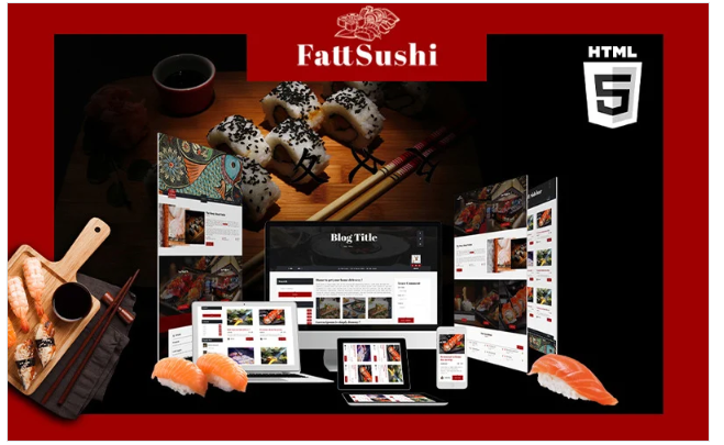 Fattsuhi | Japanese Sushi Restaurant HTML5 Website Template