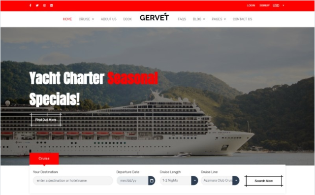 Cruise Booking Html5 Website Template