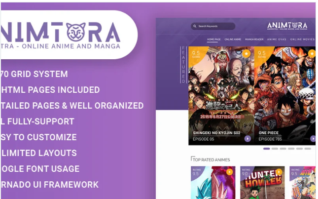 Animotra - Online Anime and Manga Website Template