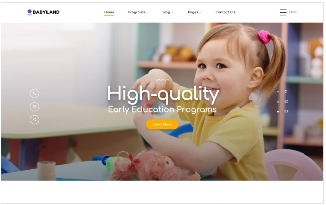 Babyland - Kids Center Multipage Clean HTML Website Template
