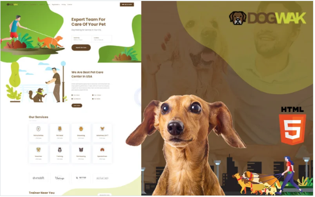 Dog Wak - Dog Walking Services Website Template