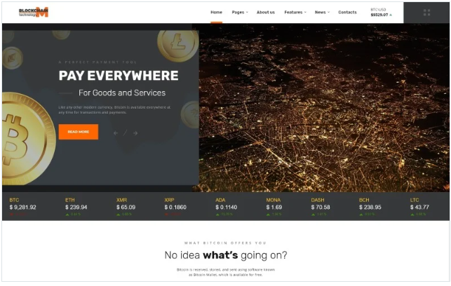 Blockchain technology - Efficient Blockchain Project Multipage HTML Website Template
