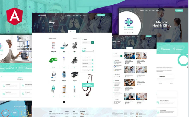 Clinvee Angular Medical Doctor Responsive Clinic Website template
