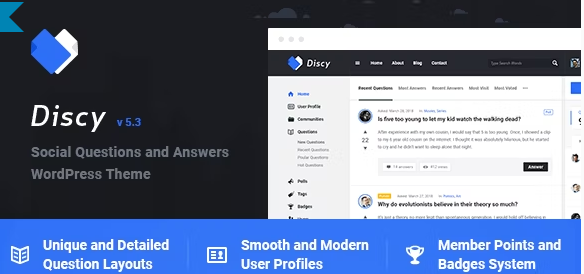 Discy – Social Questions and Answers WordPress Theme 5.7.4