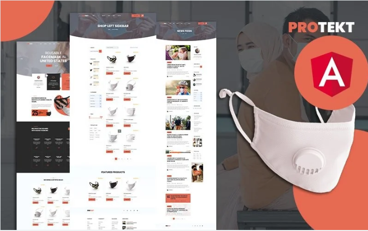 Protekt Mask shop Angular Website Template