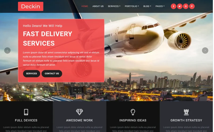 Deckin - Logistics and Transportation HTML5 Template